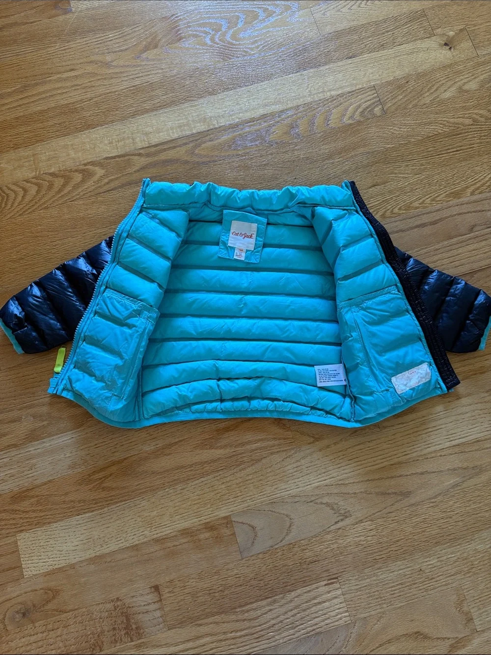Toddler Baby Down Jacket Size 18 Months Black/Aqua